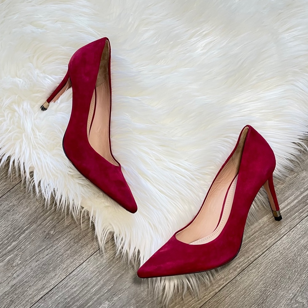 Tory Burch Greenwich Suede Red Heels